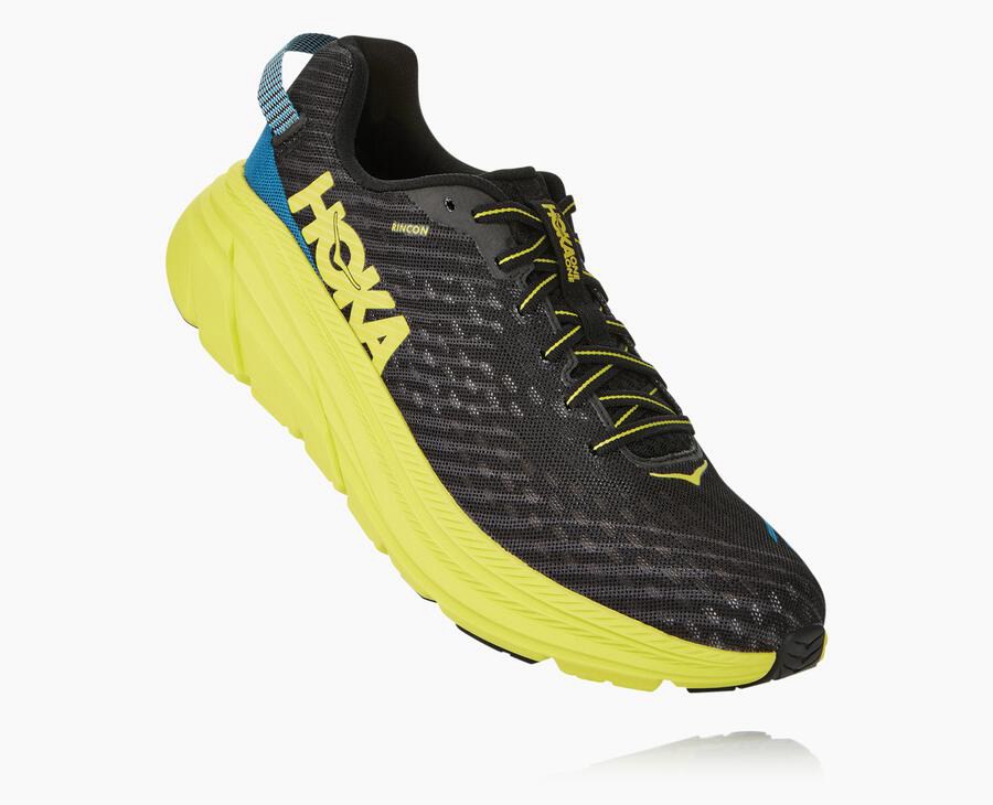 Hoka Australia One One Rincon - Mens Running Shoes Black/Green - GQHBZ-6825